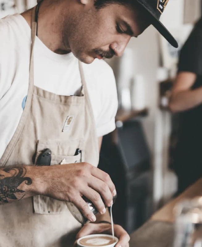 barista doing latte art